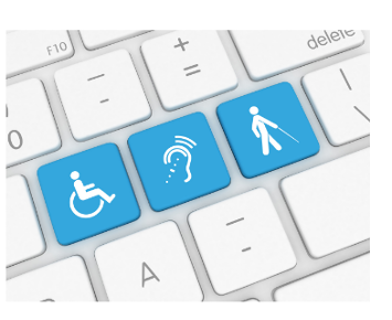 decorative image: representing accessibility with keys on keyboard